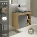 Тумба под раковину подвесная Teymi F04309 70см с раковиной цвет дуб