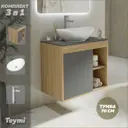 Тумба под раковину подвесная Teymi F04304 70см с раковиной цвет дуб
