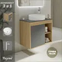 Тумба под раковину подвесная Teymi F04312 70см с раковиной цвет дуб