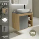 Тумба под раковину подвесная Teymi F04373 70см с раковиной цвет дуб