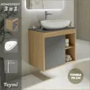 Тумба под раковину подвесная Teymi F10169 70см с раковиной цвет дуб