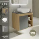 Тумба под раковину подвесная Teymi F10161 70см с раковиной цвет дуб