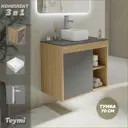 Тумба под раковину подвесная Teymi F04328 70см с раковиной цвет дуб