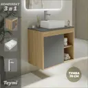 Тумба под раковину подвесная Teymi F04324 70см с раковиной цвет дуб