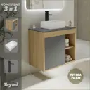 Тумба под раковину подвесная Teymi F04325 70см с раковиной цвет дуб