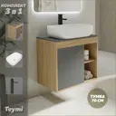 Тумба под раковину подвесная Teymi F04349 70см с раковиной цвет дуб