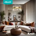 Люстра подвесная светодиодная Inlux Kross с пультом управления 16 м² регулируемый белый свет цвет золото