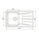 Мойка для кухни Granfest GF-S-850 L 47.5x83 см глубина чаши 20 см искусственный камень цвет графит