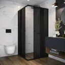 Душевое ограждение Domani-Spa Cube 99, без поддона, 90x90x190 см, тонированное стекло 4 мм, графит профиль, Black accents