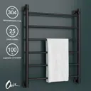 Полотенцесушитель водяной лестница Onix Classic Black 80x60 см нижняя подводка 1/2" нержавеющая сталь цвет черный матовый