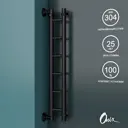 Полотенцесушитель водяной лестница Onix Classic Black Left 80x10 см боковая подводка 1/2" нержавеющая сталь цвет черный матовый