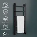 Полотенцесушитель водяной лестница Onix Classic PRO Black 80x30 см нижняя подводка 1/2" нержавеющая сталь цвет черный матовый