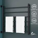 Полотенцесушитель водяной лестница Onix Classic Black 80x80 см боковая подводка слева 1/2" нержавеющая сталь цвет черный матовый