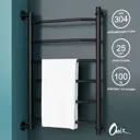 Полотенцесушитель водяной лестница Onix Orion Black Left 50x80 см 1/2" нержавеющая сталь цвет черный матовый