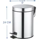 Контейнер для мусора для ванной KONSENSA Терни 3 л сталь цвет хром