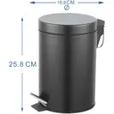 Контейнер для мусора для ванной KONSENSA Терни 3 л сталь цвет черный