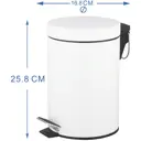 Контейнер для мусора для ванной KONSENSA Терни 3 л сталь цвет белый