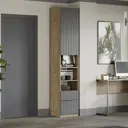 Шкаф распашной Трия Хилтон 45x226x43 см ЛДСП цвет дуб крафт золотой/графит матовый