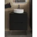 Тумба с раковиной подвесная TOPLINE TLLi-60TubMDF B09-360W 60 см цвет черный/белый