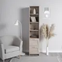Стеллаж книжный Шведский стандарт Сириус 39.2x190x34.8 см 2 ящика ЛДСП цвет дуб сонома