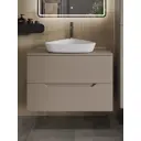 Тумба с раковиной подвесная Topline FLIPTUS80L-7500W 80 см цвет латте матовый