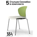 Стул No name Lch-10 45x79x55 см полипропилен цвет белый/зеленый