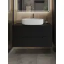 Тумба под раковину подвесная Topline TLLi-100TubMDF+B08-600W 100см с раковиной цвет черный