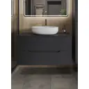 Тумба под раковину подвесная Topline TLLi-100TugMDF+B05-520W 100см с раковиной цвет графит