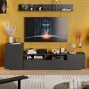 Модульная стенка Трия Сильвия 193x61x35 см ЛДСП цвет графит