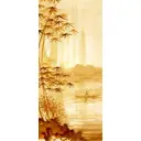 Наклейка для дверей и мебели Wallfix "Утро на водоеме" 95x220 см, W182