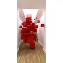 Наклейка для дверей и мебели Wallfix "Красные кубы" 95x220 см, W153