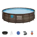 Бассейн каркасный Bestway Power Steel Ротанг 488x122 см 19480 л