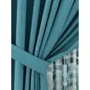 Комплект штор на шторной ленте блэкаут Helga Белисси 150x260 см цвет аквамарин