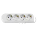 Розетка 4х-местная переносная Bylectrica Р16-9182 с суппортом с заземлением цвет белый