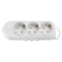 Розетка тройная переносная Bylectrica Р16-9166 с суппортом со шторками с заземлением цвет белый