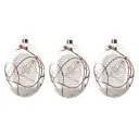 Новогоднее украшение Karlsbach плоский овальный шар с ветками 3 шт 9x12 см