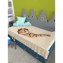 Плед Homepick из флиса с принтом CattyPeach 2002, 140x200 см