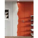 Дверь скрытая Stefur Invisible 42 глухая 200x60см CPL правый цвет белый серая кромка с замком и петлями