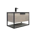 Тумба под раковину Comforty Бонн 00-00008475 с раковиной 75.50см цвет серый