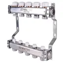 Коллекторная группа для теплого пола Valtec VTc.582.EMNX.0606 1"x3/4" евроконус 6 выходов нержавеющая сталь