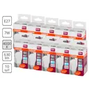Набор ламп Osram 4058075096424 светодиодных Star E27 220-240 В 7 Вт груша матовая 600 Лм нейтральный белый свет 10 шт