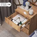 Тумба прикроватная Letta Индиго 41x53x38 см 3 ящика ЛДСП цвет дуб крафт золотой