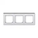 Рамка для розеток и выключателей ABB Levit 3 поста цвет серебро/дымчатый черный 1 шт