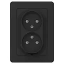 Розетка двойная встраиваемая Schneider Electric Blanca без заземления со шторками цвет антрацит 1 шт