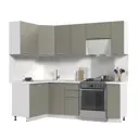 Кухонный гарнитур со столешницей Лён 2.6 см Стендмебель Катрин 170x217x130 см ЛДСП цвет белый/циркон