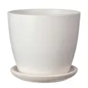 Горшок цветочный Грэй Композит d 25.3 см 23.4 см 8 л бетон белый