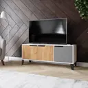 Тумба под телевизор Микон ТВМ-4БКГ 125x50x38 см ЛДСП цвет белый/коричневый/графит