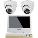 Комплект для видеонаблюдения AHD PS-link 2 камеры для помещения с монитором 2Мп цвет белый