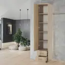 Шкаф распашной Шарм-Дизайн с полками и ящиками 40x220x45 см ЛДСП цвет дуб сонома