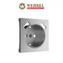 Накладка Werkel для розетки USB цвет серебряный рифленый